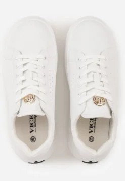Białe Sneakersy VICES Ozdobione Gwiazdą i Błyszczącą Wstawką Oranatta