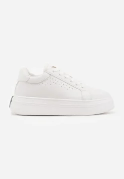 Białe Sneakersy VICES Ozdobione Gwiazdą i Błyszczącą Wstawką Oranatta
