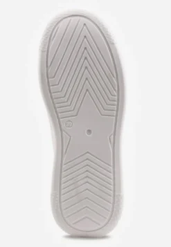 Białe Sneakersy VICES Ozdobione Gwiazdą i Błyszczącą Wstawką Oranatta