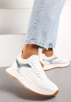 Białe Sneakersy ze Skarpetkową Cholewką Willowa