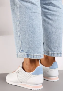 Białe Sneakersy z Przeszyciami Phyrise
