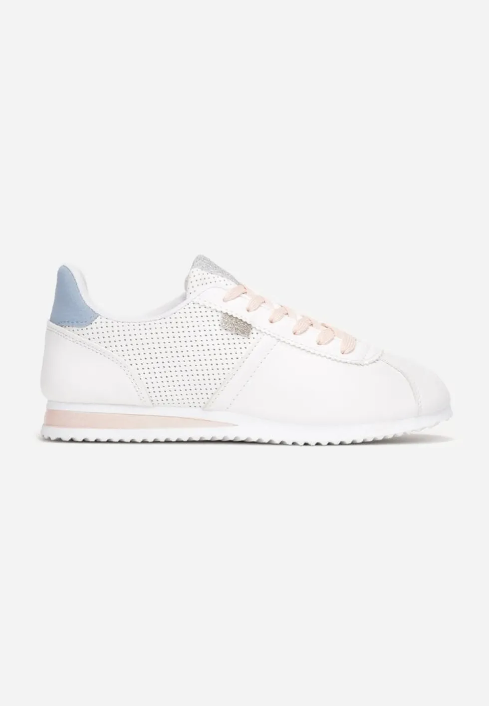 Białe Sneakersy z Przeszyciami Phyrise