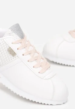 Białe Sneakersy z Przeszyciami Phyrise