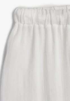 Białe Spodnie Wide Leg High Waist z Wiskozy Terilinae