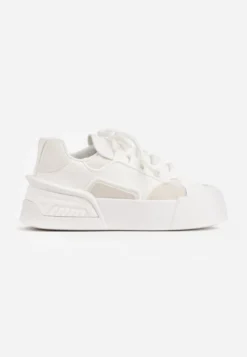 Białe Streetwearowe Sneakersy Trampki na Platformie Danenith