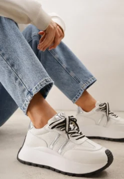 Białe Streetwearowe Sneakersy Chunky VICES na Platformie Ilnatea