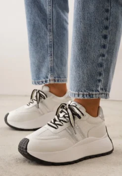 Białe Streetwearowe Sneakersy Chunky VICES na Platformie Ilnatea