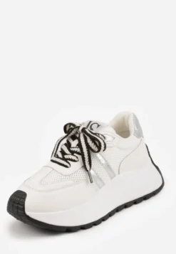 Białe Streetwearowe Sneakersy Chunky VICES na Platformie Ilnatea