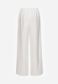 Białe Szerokie Spodnie w Eleganckim Stylu Hanessame