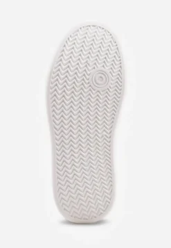 Białe Sznurowane Sneakersy Vices na Platformie z Metalicznymi Paskami Neliawen
