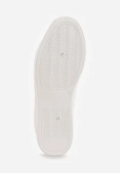 Białe Sznurowane Sneakersy z Cholewką przed Kostkę Narelina