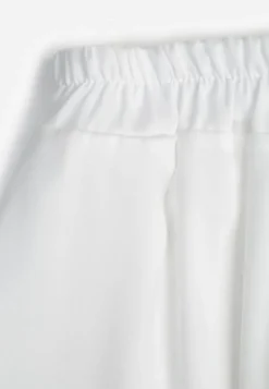 Białe Wiskozowe Spodnie Szerokie High Waist Rissalene