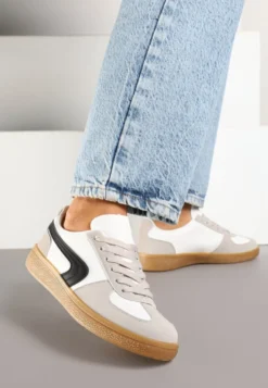 Biało-Czarne Casualowe Sneakersy Typu Kultowe Tenisówki Ablerri