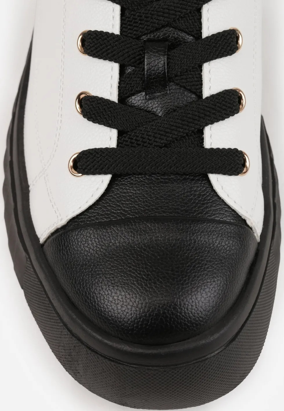 Biało-Czarne Płaskie Sneakersy Vices ze Sznurowaniem Lorori