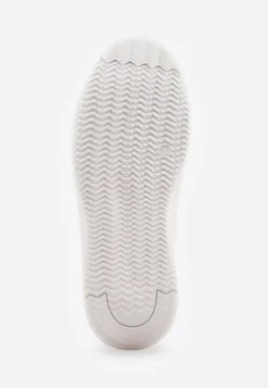 Biało-Czarne Sneakersy na Grubej Podeszwie ze Sznurowaniem Serizia