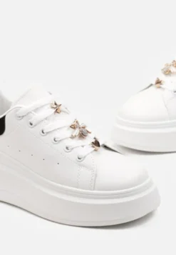 Biało-Czarne Sneakersy na Grubej Podeszwie Celessi