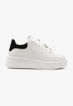 Biało-Czarne Sneakersy na Grubej Podeszwie Celessi
