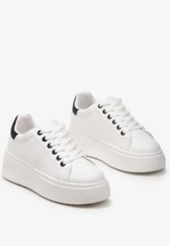 Biało-Czarne Sneakersy na Modnej Platformie Broida