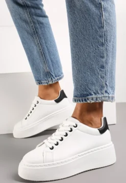 Biało-Czarne Sneakersy na Modnej Platformie Broida