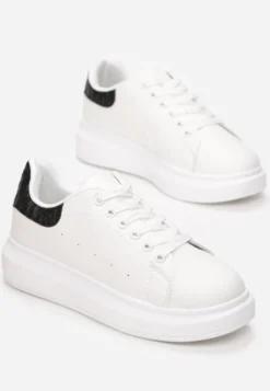 Biało-Czarne Sneakersy na Niskiej Platformie w Klasycznym Stylu Lucid Dream