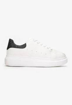 Biało-Czarne Sneakersy na Niskiej Platformie w Klasycznym Stylu Lucid Dream