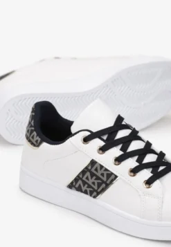 Biało-Czarne Sneakersy Sznurowane z Wstawkami Danthe