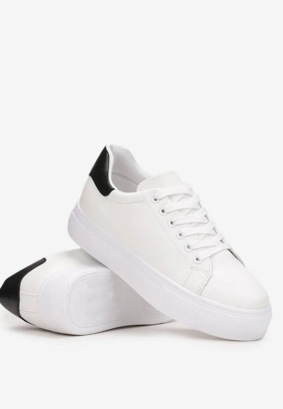 BIało-Czarne Sneakersy Thessomeda