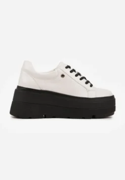 Biało-Czarne Sneakersy Vices na Grubej Podeszwie Tuliri