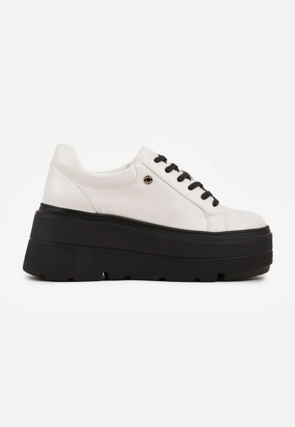 Biało-Czarne Sneakersy Vices na Grubej Podeszwie Tuliri