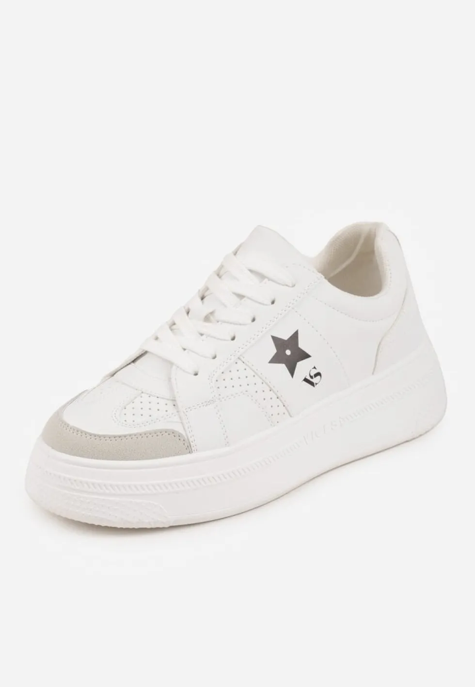 Biało-Czarne Sneakersy Vices na Platformie z Gwiazdką Fenarra