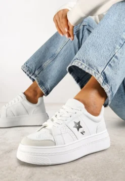 Biało-Czarne Sneakersy Vices na Platformie z Gwiazdką Fenarra