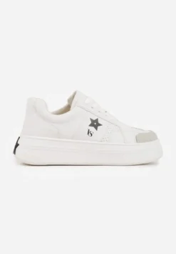 Biało-Czarne Sneakersy Vices na Platformie z Gwiazdką Fenarra