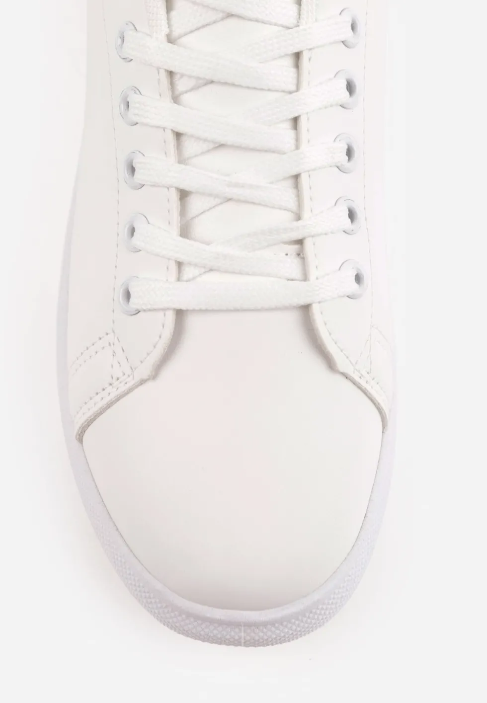 Biało-Czarne Wiązane Sneakersy na Płaskiej Podeszwie z Modną Wstawką Zanelih