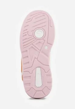 Biało-Fioletowe Sneakersy na Niskiej Platformie z Grubymi Sznurowadłami Vansyla