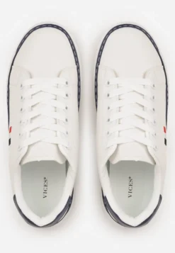 Biało-Granatowe Basicowe Sneakersy VICES Zdobione Kontrastową Lamówką przy Podeszwie Cezita