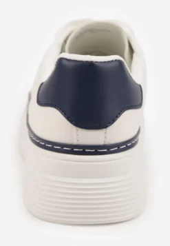 Biało-Granatowe Basicowe Sneakersy VICES Zdobione Kontrastową Lamówką przy Podeszwie Cezita