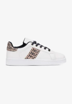 Biało-Granatowe Sneakersy z Wstawkami Danthe
