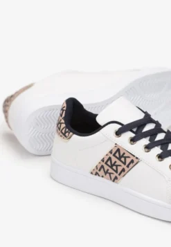 Biało-Granatowe Sneakersy z Wstawkami Danthe