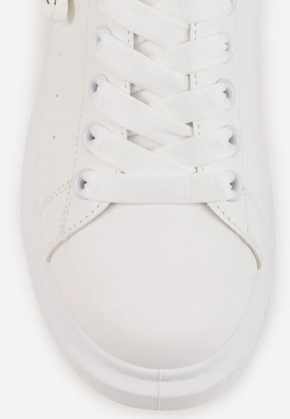 Biało-Różowe Casualowe Sneakersy z Zawieszką Misiem Ulevidia