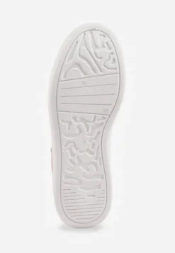 Biało-Różowe Casualowe Sneakersy z Zawieszką Misiem Ulevidia