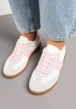 Biało-Różowe Sneakersy Tenisówki w Kultowym Stylu Neolithaen