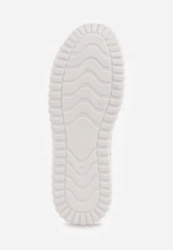 Biało-Różowe Sneakersy Vices na Platformie z Ażurową Cholewką Lumerise