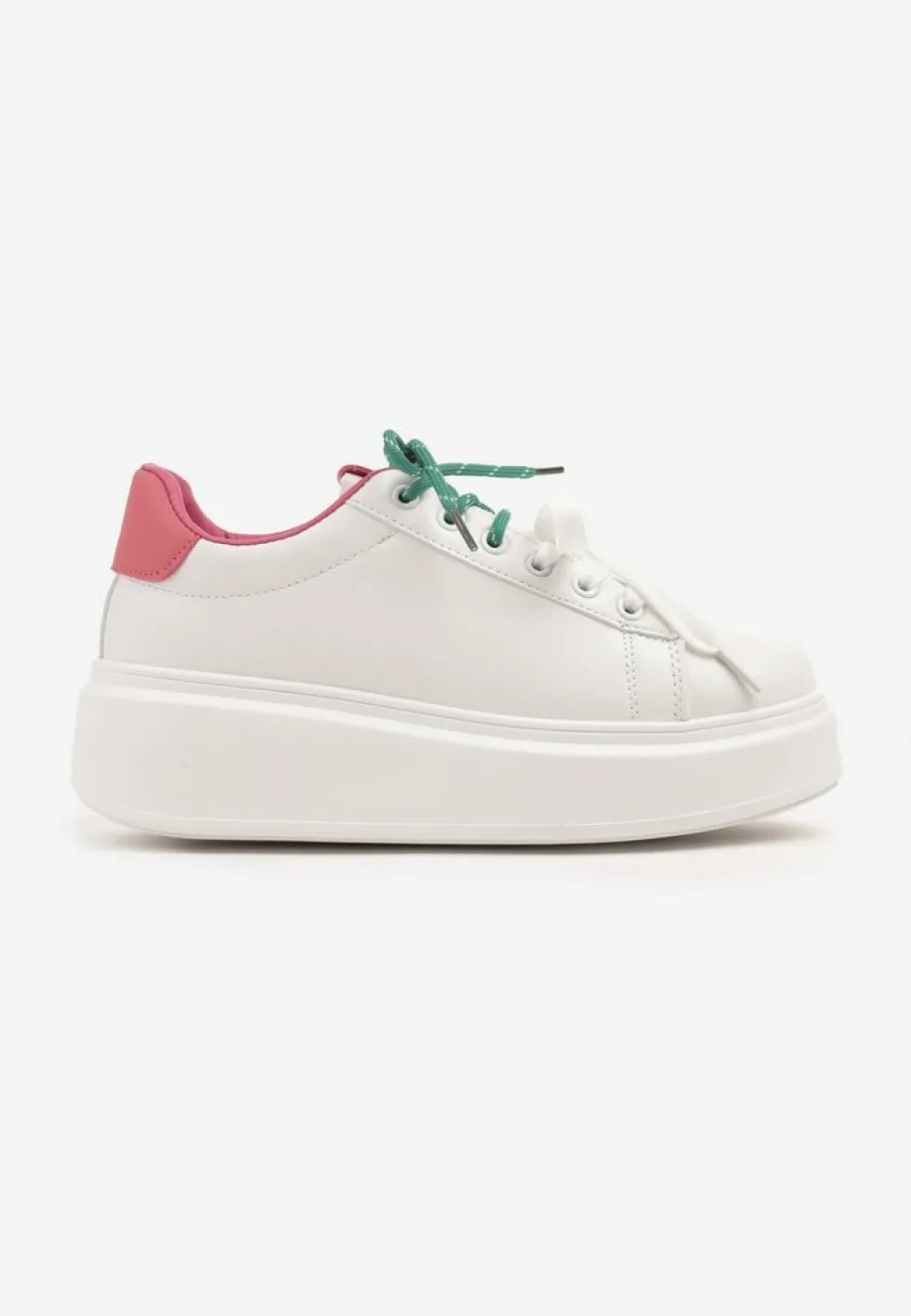 Biało-Różowe Sneakersy z Podwójnym Sznurowaniem Zdivoria
