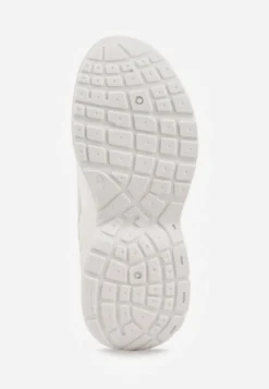 Biało-Srebrne Sneakersy Vices na Platformie Ozdobione Tłoczeniem Natiselle