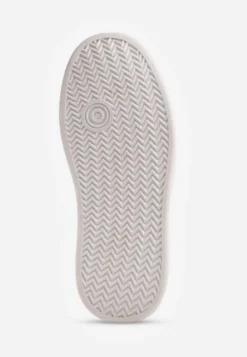 Biało-Srebrne Sneakersy VICES na Platformie Ozdobione Tłoczonym Napisem Berolla