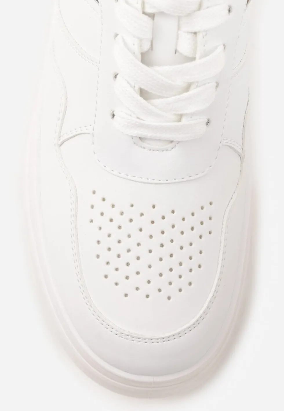 Biało-Srebrne Sneakersy Vices na Platformie z Tłoczonym Napisem ze Sznurowaniem Eanneth