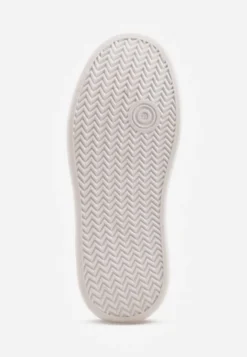 Biało-Srebrne Sneakersy Vices na Platformie z Tłoczonym Napisem ze Sznurowaniem Eanneth