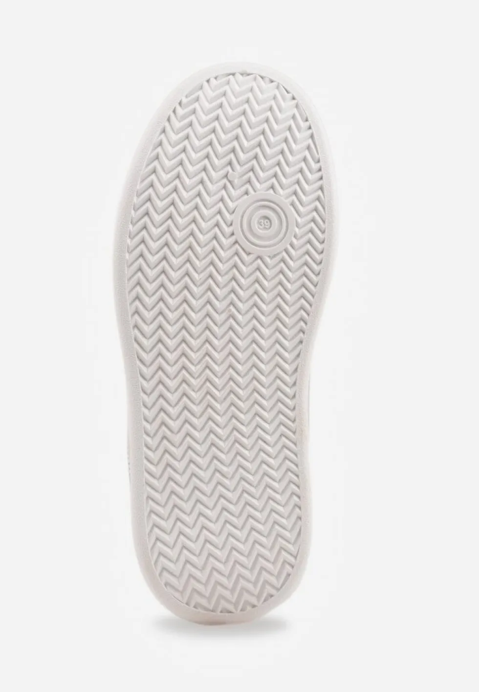 Biało-Srebrne Sznurowane Sneakersy Vices na Platformie z Metalicznymi Paskami Neliawen