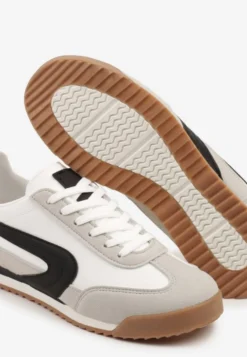 Biało-Szare Basicowe Sneakersy Ellimira