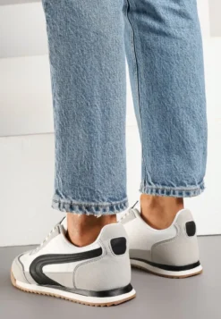 Biało-Szare Basicowe Sneakersy Ellimira